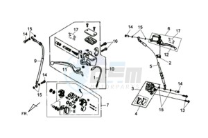 SYMPHONY SR50 drawing BRAKE LEVER / BRAKE CALIPER / BRAKE LINES