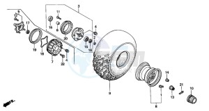 TRX300 FOURTRAX drawing FRONT WHEEL