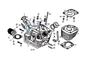 XS125-K drawing CYLINDER HEAD