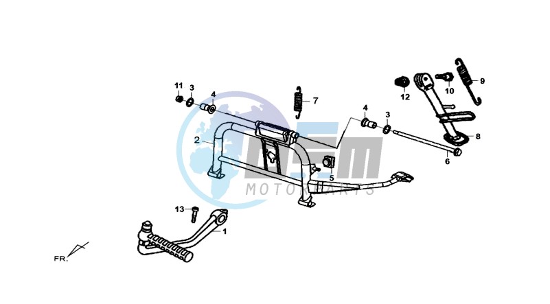 CENTRAL STAND -SIDE STAND- KICKSTARTER PEDAL