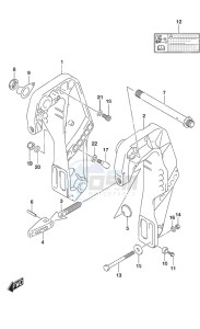 DF 25A drawing Clamp Bracket Remote Control Tiller Handle w/Power Tilt