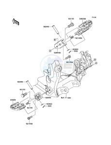 KX450F KX450EBF EU drawing Footrests