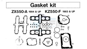 KZ 550 F [SPECTRE] (F1-F2) [SPECTRE] drawing GASKET KIT ZX550-A 1984 & UP KZ550-F 1983 & UP