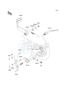 KSV 700 A [KFX 700] (A6F-A9F) A8F drawing BRAKE PEDAL