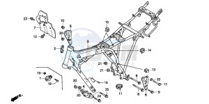 CB250 drawing FRAME BODY