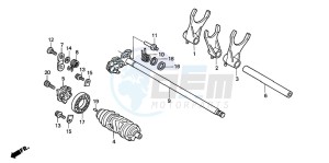 VT125C drawing GEARSHIFT DRUM