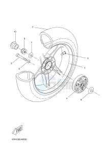 NS50N AEROX NAKED (1PL1 1PL1 1PL1) drawing REAR WHEEL