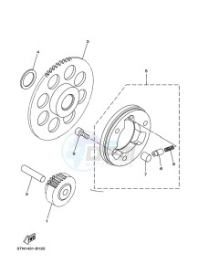 TT-R110E (B51P) drawing STARTER CLUTCH