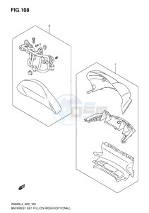 AN650Z ABS BURGMAN EXECUTIVE EU drawing BACKREST SET PILLION RIDER