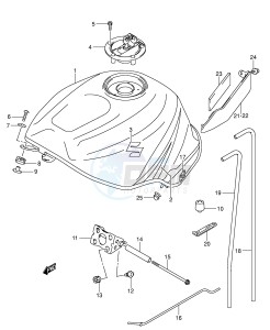 GSX-R600 (E2) drawing FUEL TANK (MODEL K4)