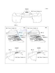 KVF 360 A [PRAIRIE 360 4X4] (A6F-A9F) A7F drawing DECALS-- WHITE- --- A7F- -