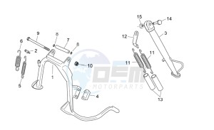 Scarabeo 125-200 e3 (eng. piaggio) drawing Central stand