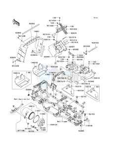 KVF 750 B (BRUTE FORCE 750 4X4I) (B6F-B7FA) B6F drawing FRAME FITTINGS