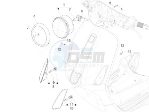 PRIMAVERA 125 4T 3V IGET IE ABS-NOABS E2-E4 (APAC) drawing Front headlamps - Turn signal lamps