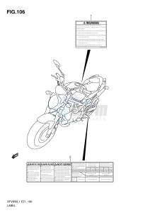 SFV650 (E21) Gladius drawing LABEL (SFV650UL1 E24)