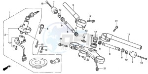 VTR1000F SUPER HAWK drawing HANDLE PIPE/TOP BRIDGE (V/W/X/Y)