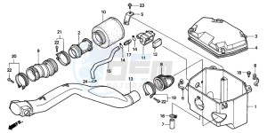 TRX300 FOURTRAX drawing AIR CLEANER