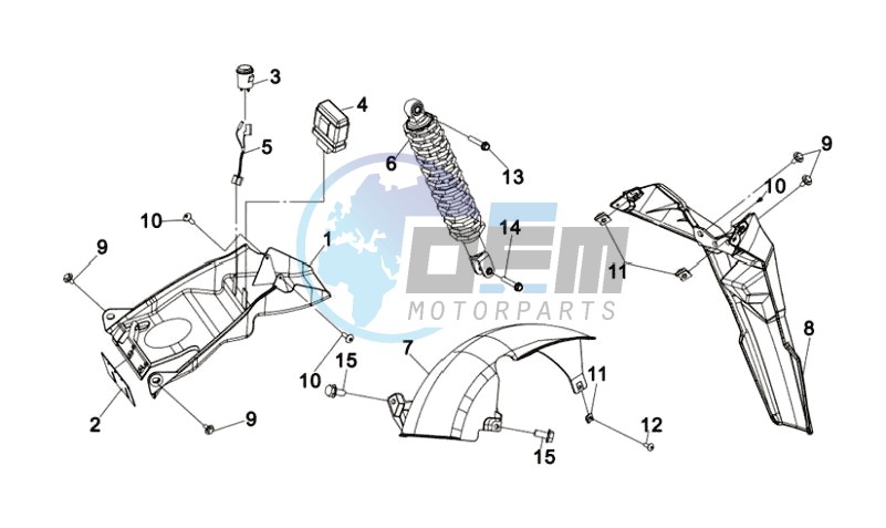 REAR SUSPENSION - REAR FENDER - MUD GUARD