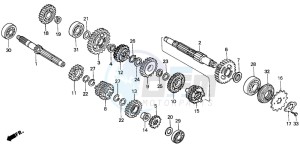 XR250R drawing TRANSMISSION