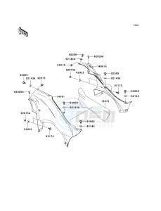 KVF 750 F [BRUTE FORCE 750 4X4I] (F8F) F8F drawing SIDE COVERS