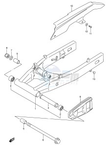 RF600R (E2) drawing REAR SWINGING ARM (MODEL P R S)