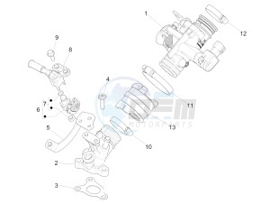 Liberty iGet 50 4T 3V (NAFTA) drawing Throttle body - Injector - Union pipe