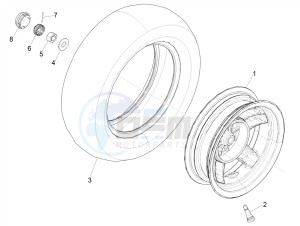 ZIP 50 4T 25 KMH NOABS E4 25kmh (EMEA) drawing Rear wheel