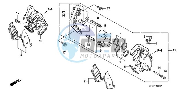 FRONT BRAKE CALIPER (CB600F/F3)