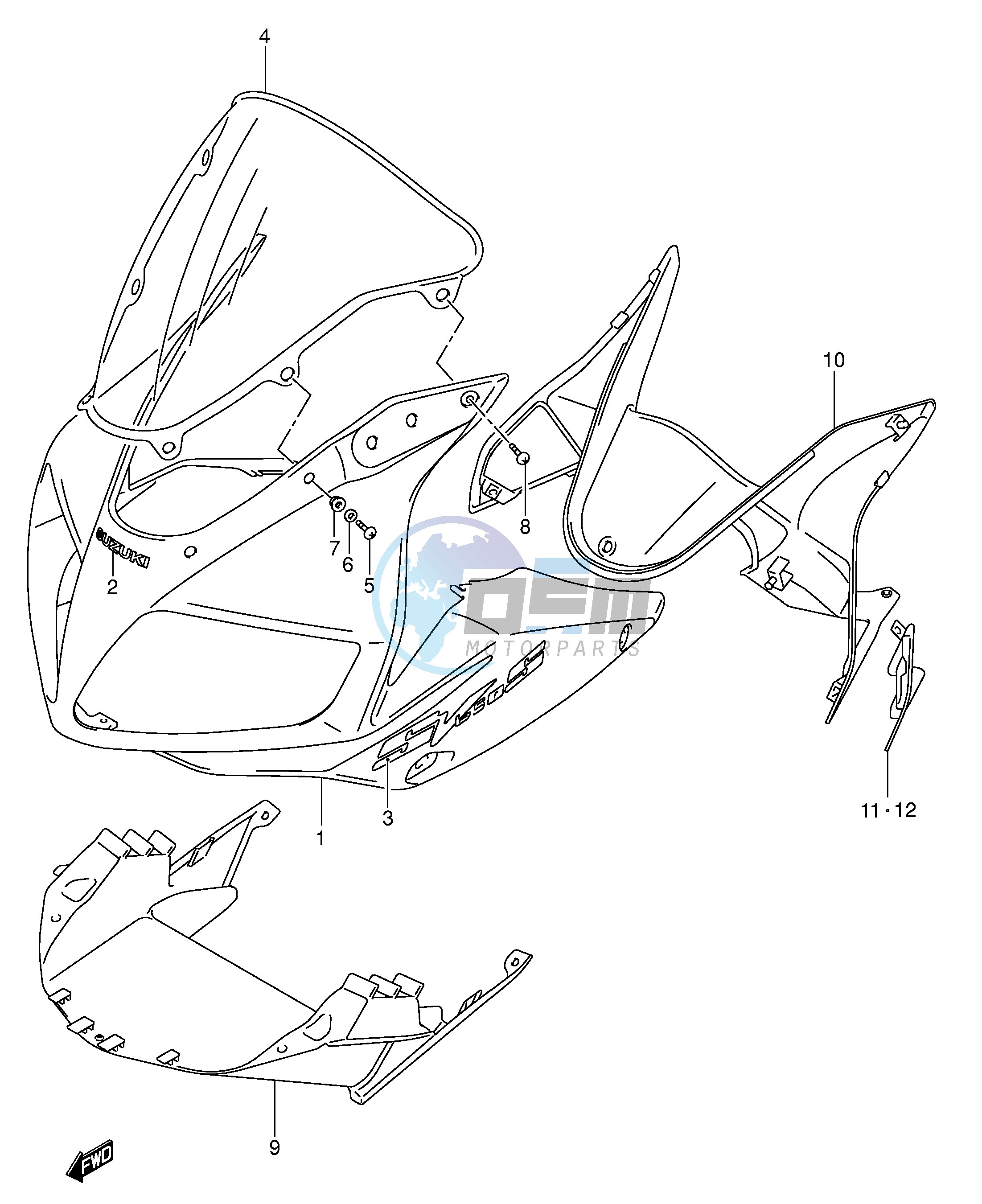 COWLING BODY (SV650SK3 SUK3)