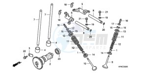 TRX420FEA Australia - (U / 2U 4WD) drawing CAMSHAFT/VALVE