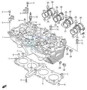 GSX600F (E28) Katana drawing CYLINDER HEAD