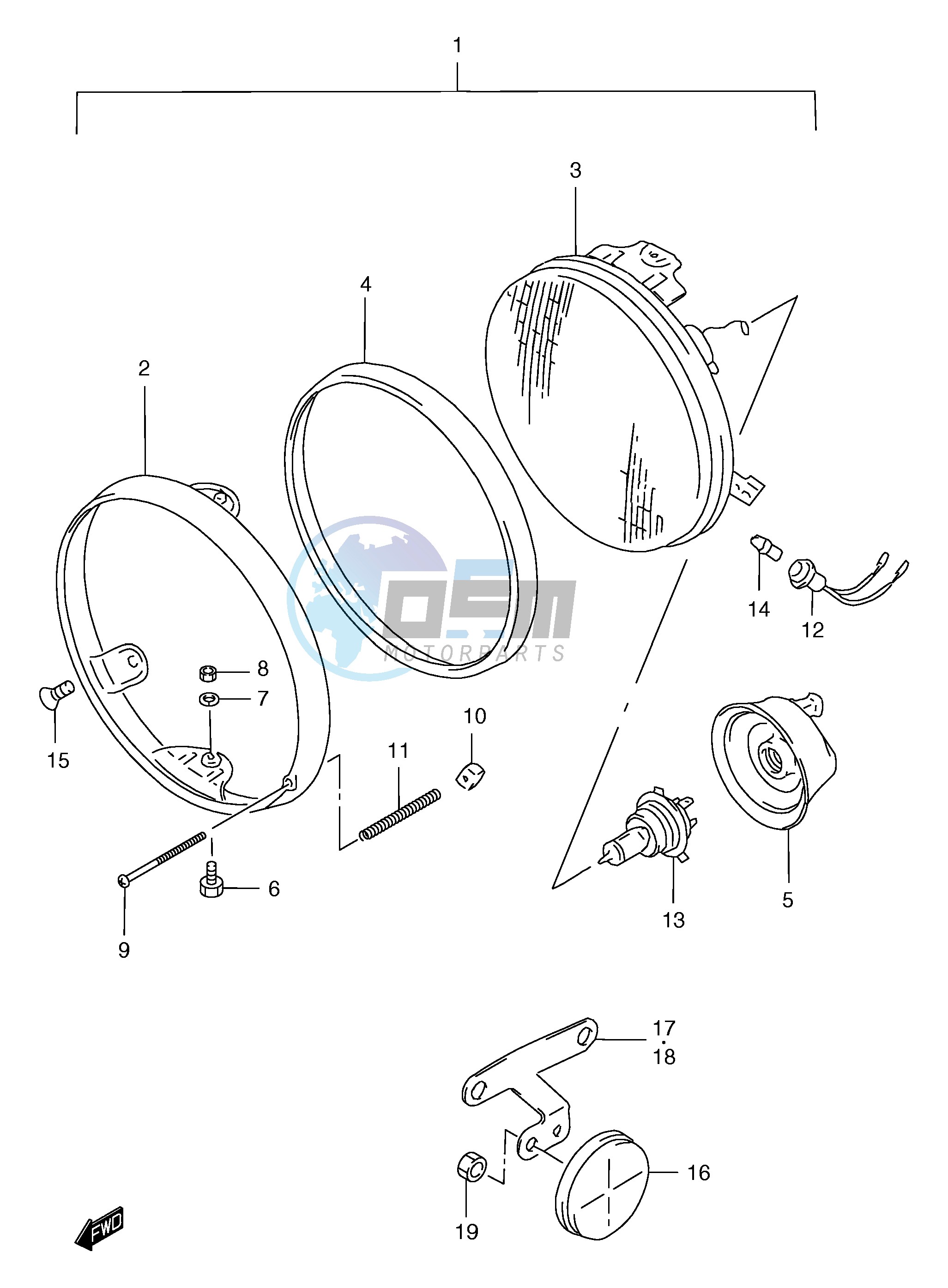 HEADLAMP (GSF1200T V W X Y)