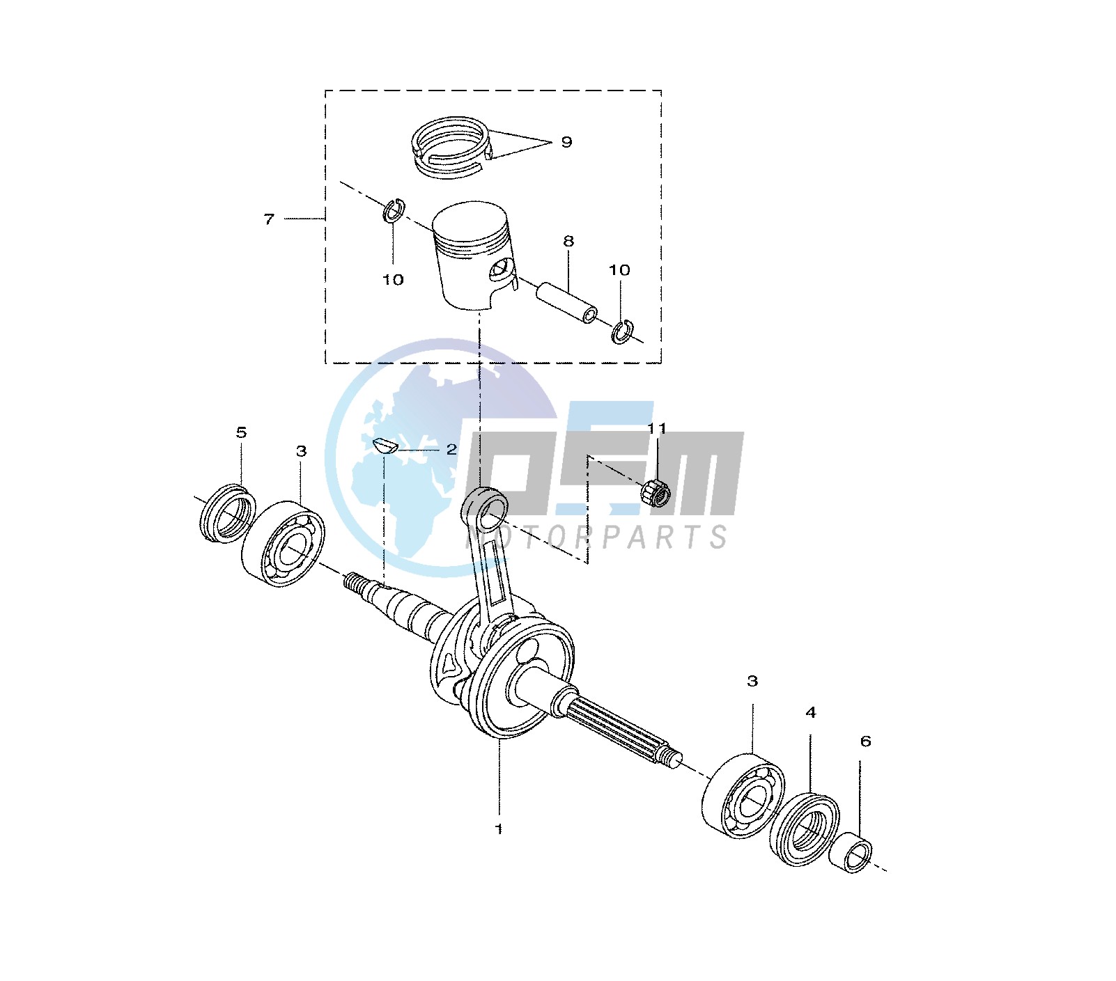 CRANKSHAFT AND PISTON