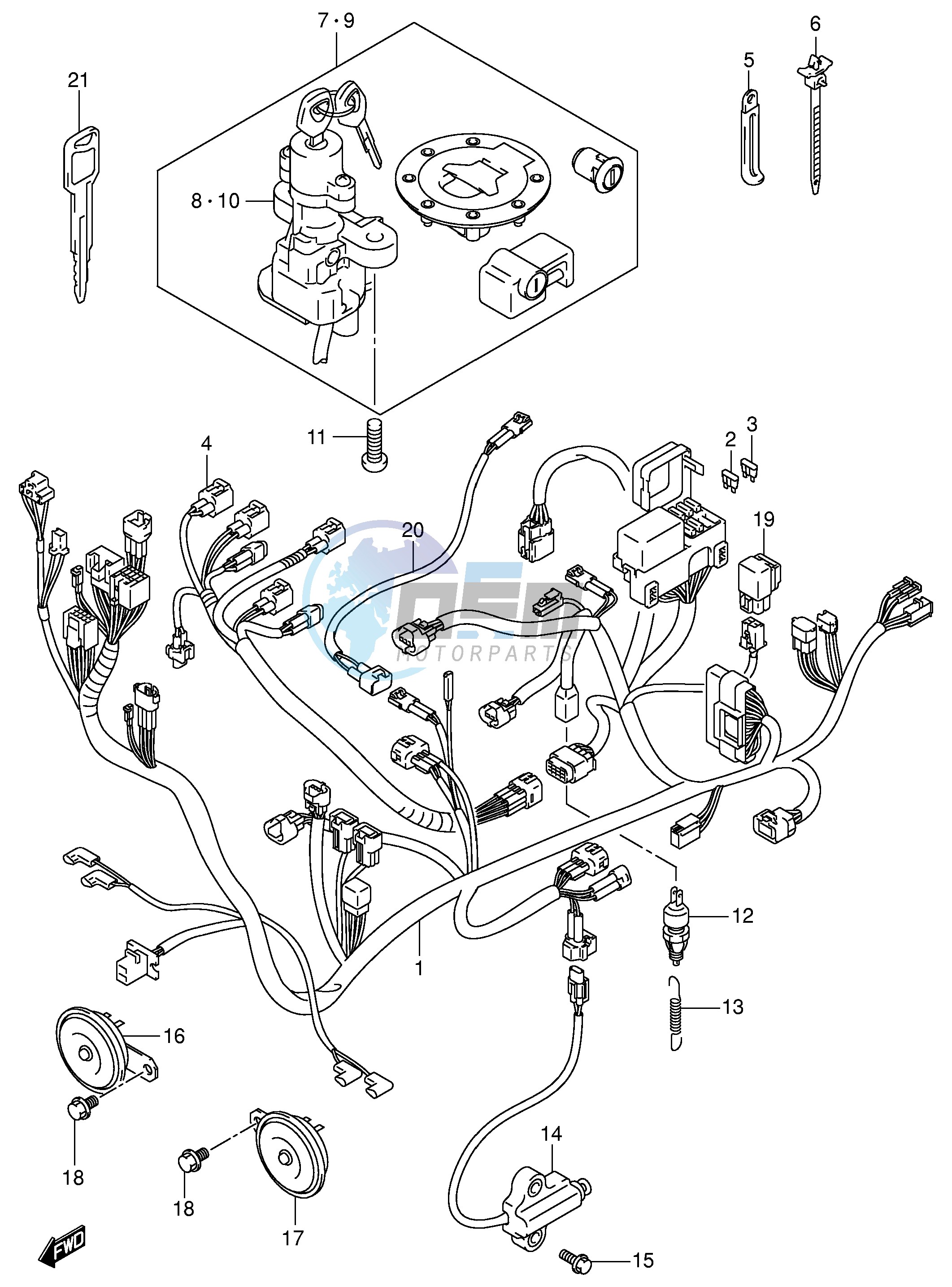 WIRING HARNESS (GSX1400K2 UK2 K3 UK3)