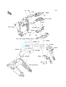 ZX 1000 E [NINJA ZX-10R] (E8F-E9FA) 0E9FA drawing REAR FENDER-- S- -