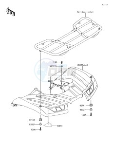 BRUTE FORCE 750 4x4i EPS KVF750GJF EU drawing Rear Fender(s)