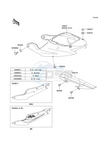 ZX 600 J [NINJA ZX-6R] (J1-J3) [NINJA ZX-6R] drawing SIDE COVERS_CHAIN COVER-- ZX600-J3- -