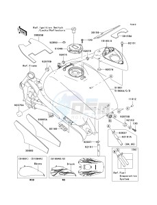 VN 1600 B [VULCAN 1600 MEAN STREAK] (B6F-B8FA) B6F drawing FUEL TANK -- B6F_B7F_B7FA- -