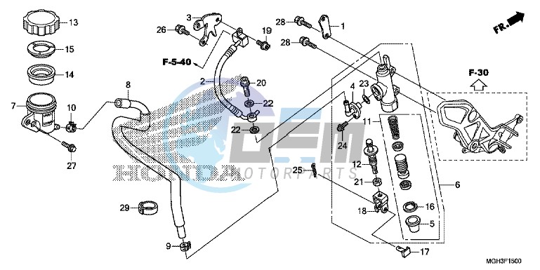 RR. BRAKE MASTER CYLINDER