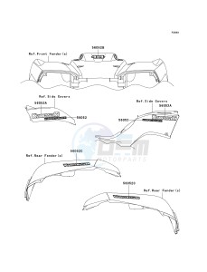 KVF 650 E [BRUTE FORCE 650 4X4 HARDWOODS GREEN HD] (E1) E1 drawing DECALS