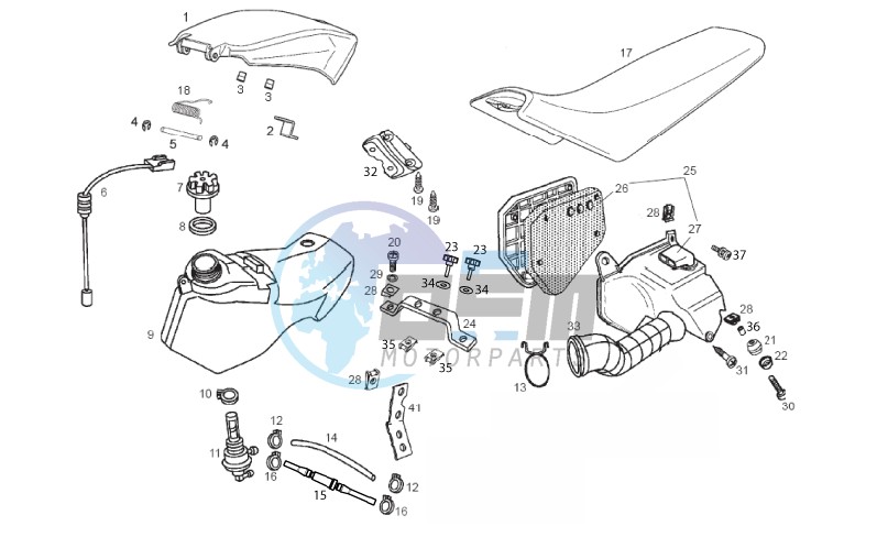 Tank - Air box - Saddle