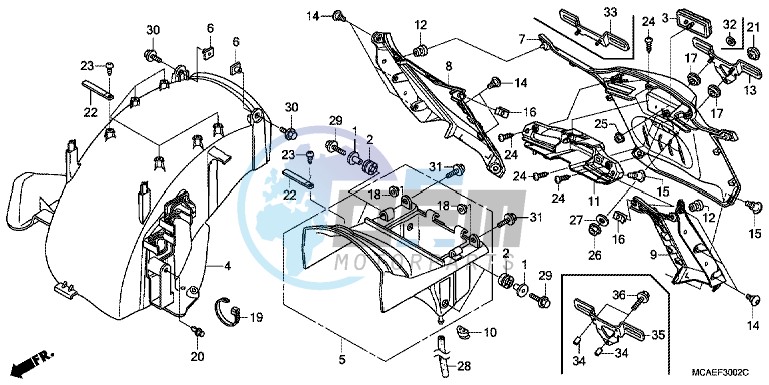 REAR FENDER (GL1800C/ D/ E/ F/ G)