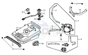 JET BASIX 25KMH 50 drawing FUEL TANK - FUEL CUT