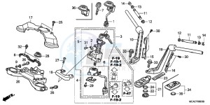 GL1800F GoldWing - GL1800-F 2ED - (2ED) drawing HANDLE PIPE/ TOP BRIDGE