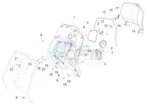 SPRINT 150 4T 3V IGET ABS-NOABS E2-E3-E4 (APAC) drawing Front glove-box - Knee-guard panel