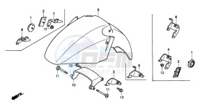 ST1100 drawing FRONT FENDER (ST1100/ST1100AS)