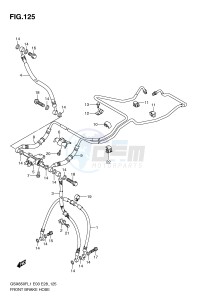 GSX650F (E3-E28) Katana drawing FRONT BRAKE HOSE (GSX650FAL1 E28)