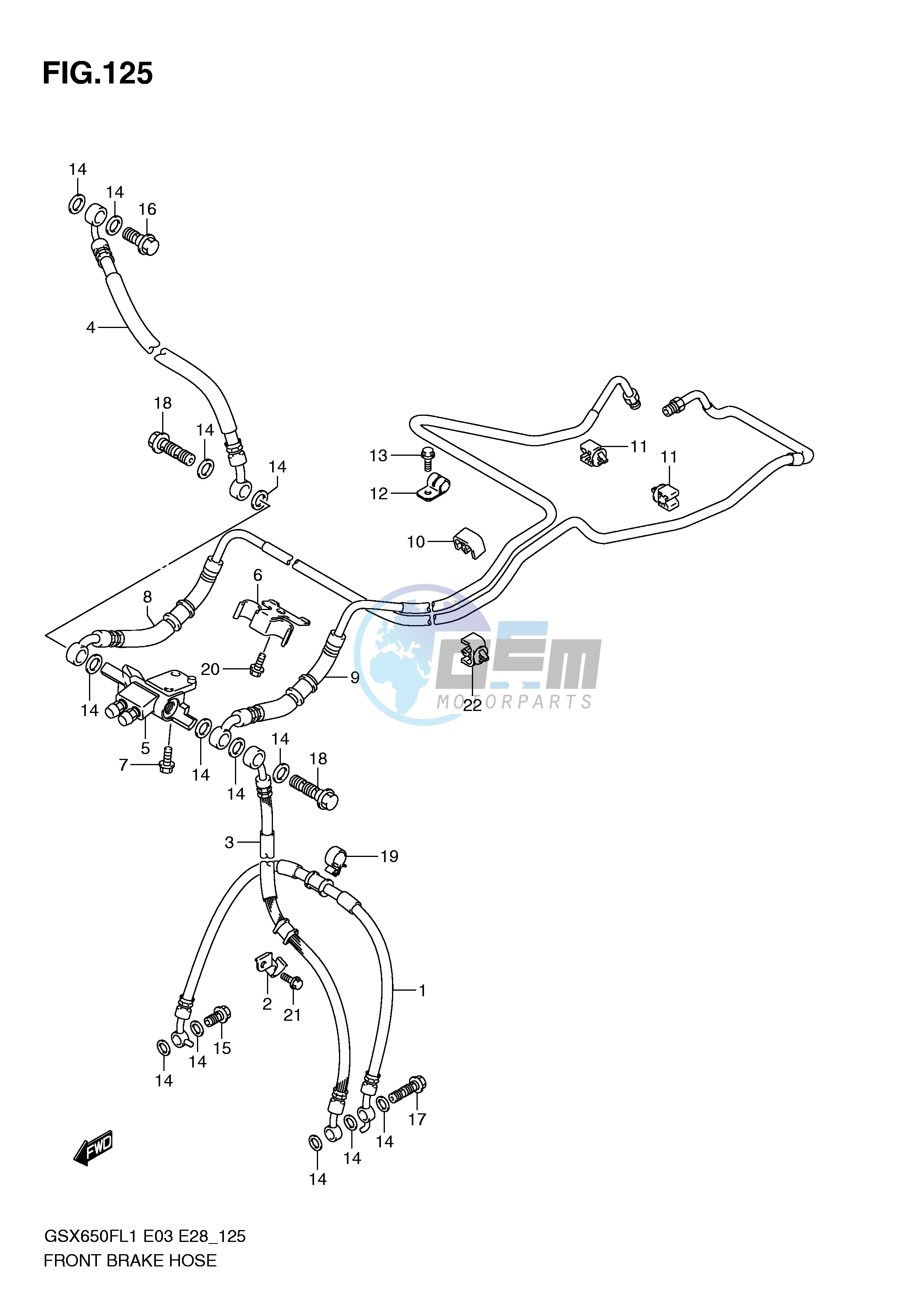 FRONT BRAKE HOSE (GSX650FAL1 E28)