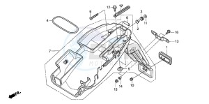 CB600F HORNET S drawing REAR FENDER (CB600F3/4/5/ 6)