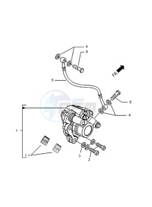 SR 150 4T-3V (EMEA-LATAM) drawing Front brake piping-front brake caliper